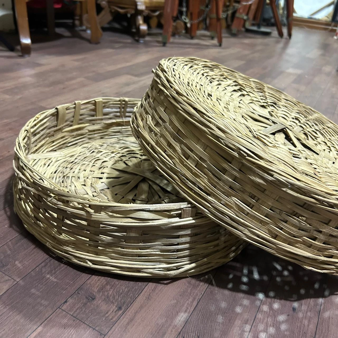 Handmade Wicker Storage Basket with Lid