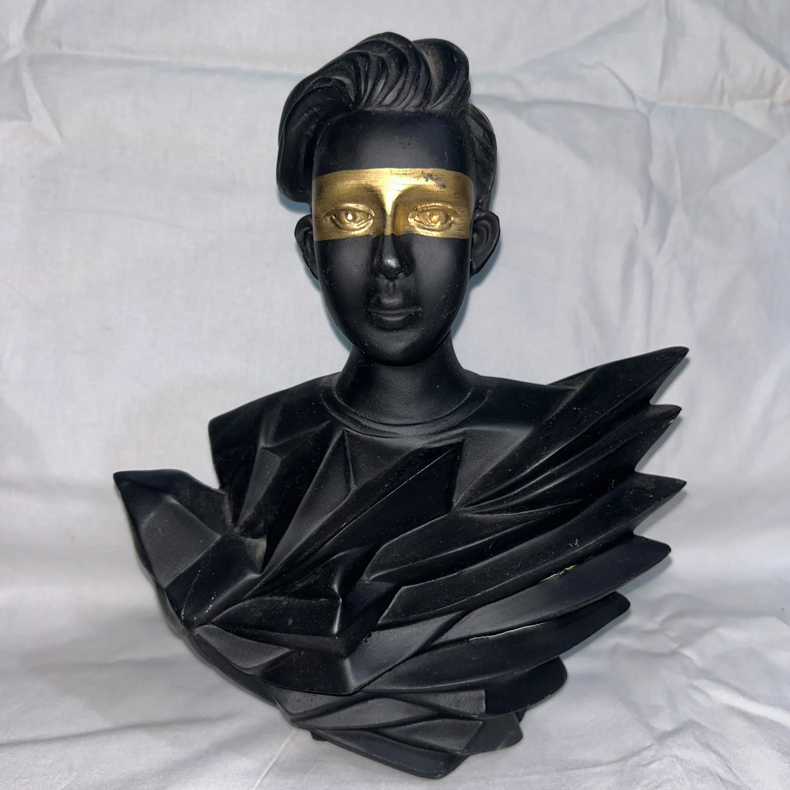 Modern Black and Gold Decorative Bust Statue