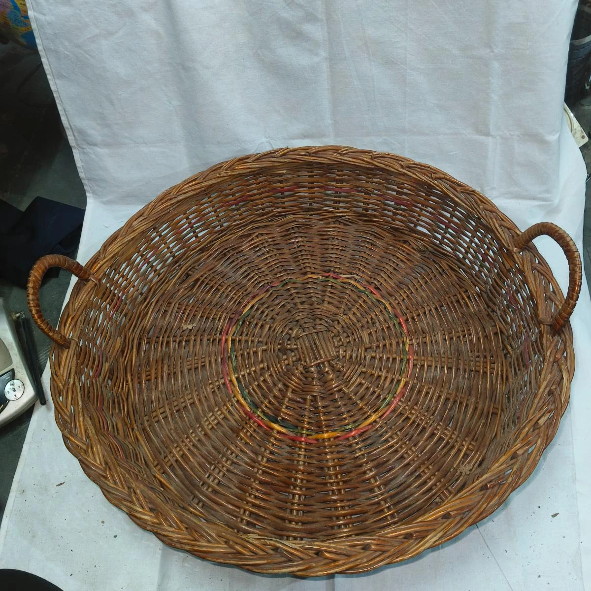 Handmade Wicker Serving Tray with Handles