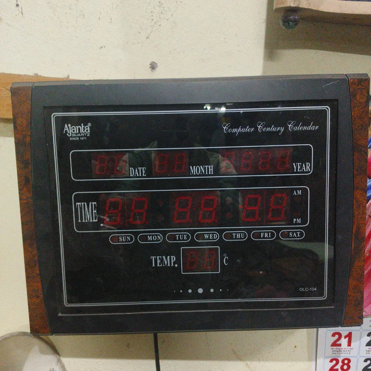 Ajanta Quartz Digital LED Computer Century Calendar Clock