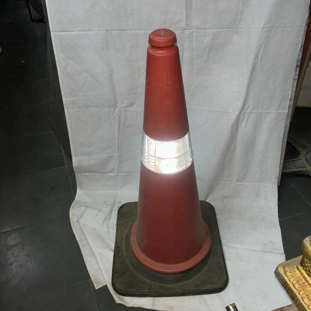 High-Visibility Orange Traffic Safety Cone