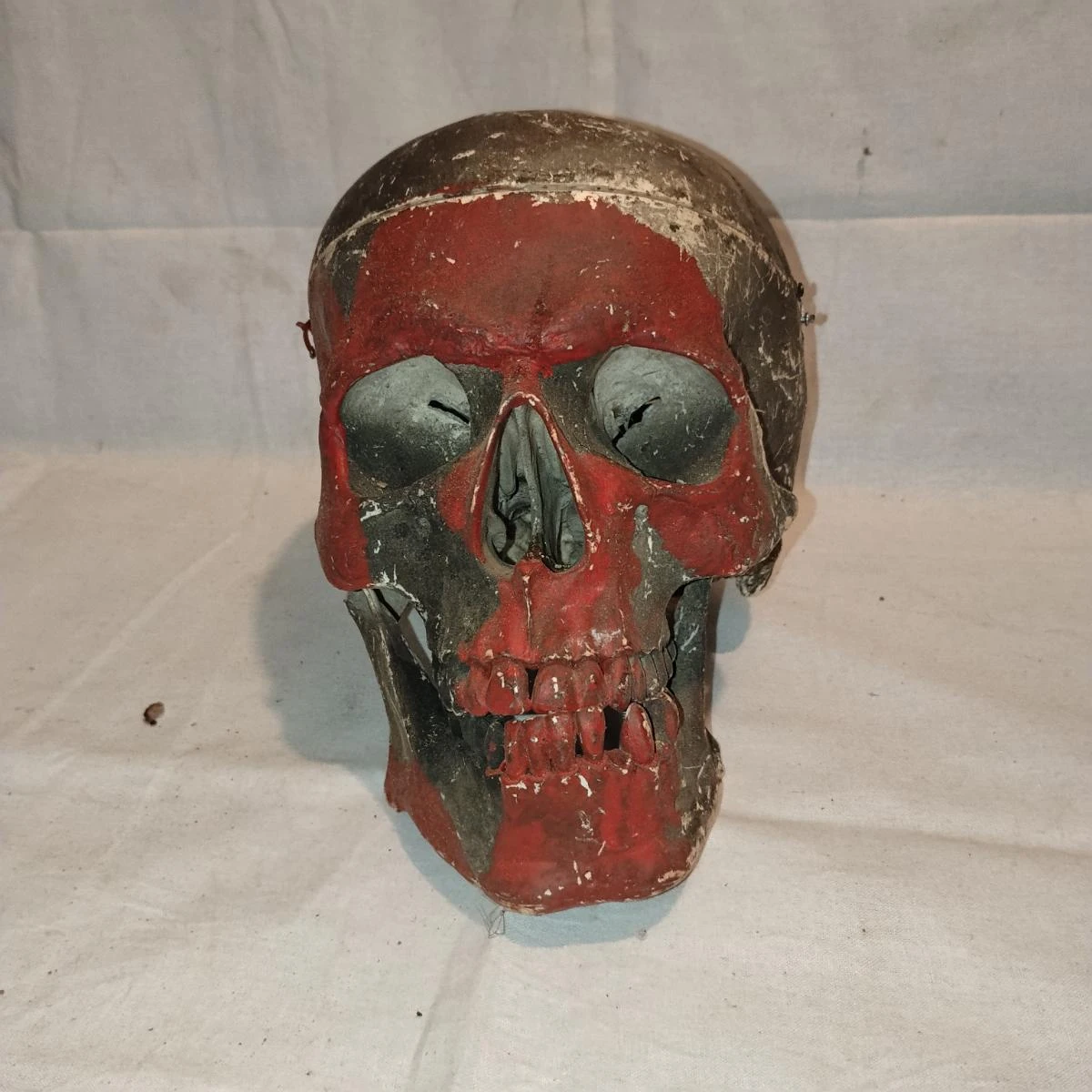 Vintage Red and Black Skull Head Prop